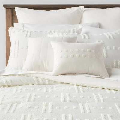 8pc Tufted Broken Stripe Comforter Bedding Set White - Threshold™ 8pc Tufted Broken Stripe Comforter Bedding Set White - Threshold™ -Threshold shop GUEST 002a1bd3 6315 43f4 bd9f f5b4017f14dd