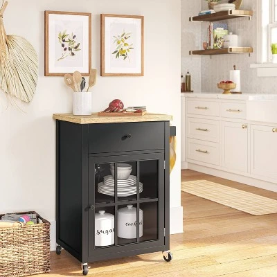 Windham Wood Top Kitchen Cart - Black - Threshold™ Windham Wood Top Kitchen Cart - Black - Threshold™ -Threshold shop GUEST 08ca94bf 2c90 4904 b6d6 f0b6e68ff353