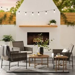 Wicker & Metal X Frame Patio Loveseat - Gray - Threshold™ Designed With Studio McGee