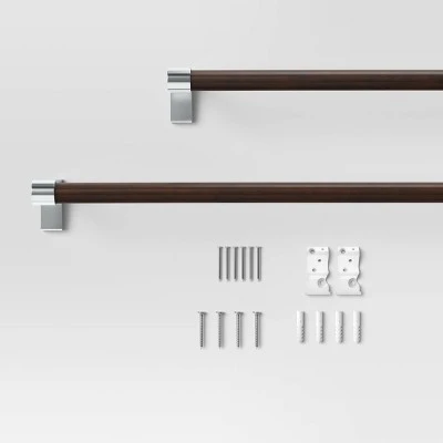 Dark Faux Wood Curtain Rod Nickel - Threshold™ Dark Faux Wood Curtain Rod Nickel - Threshold™ -Threshold shop GUEST 18cfa6cc 1b83 41de 8c39 f8838d63025f