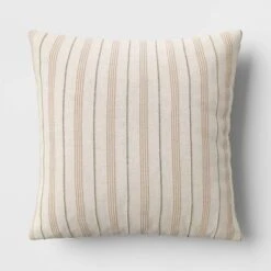 Cotton Flax Woven Striped Square Throw Pillow - Threshold™ 3 Cotton Flax Woven Striped Square Throw Pillow - Threshold™ -Threshold shop GUEST 198ca62a 31c1 4b5d b1dc 9f59aefb0017