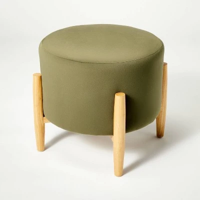 Elroy Round Velvet Ottoman with Wooden Legs - Threshold™ designed with Studio McGee Elroy Round Velvet Ottoman With Wooden Legs - Threshold™ Designed With Studio McGee -Threshold shop GUEST 1d22f669 2a10 491f 9147 d5d1729c7a8d
