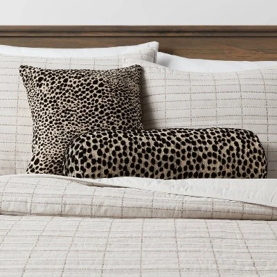 Square Jacquard Leopard Decorative Throw Pillow Black/Natural - Threshold™ Square Jacquard Leopard Decorative Throw Pillow Black/Natural - Threshold™ -Threshold shop GUEST 1fc9d06f 3aae 423d a4c9 27e92e3486c5