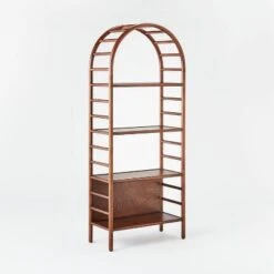 72" Holladay Curved Wooden Bookcase - Threshold™ Designed With Studio McGee -Threshold shop GUEST 245145c7 43e9 43cb 9096 d7c8d5f6dc83