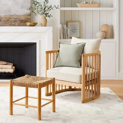 Richfield Barrel Spindle Back Accent Chair Cream/Natural - Threshold™ designed with Studio McGee Richfield Barrel Spindle Back Accent Chair Cream/Natural - Threshold™ Designed With Studio McGee -Threshold shop GUEST 28776379 63e9 465d 9198 b60f791944c0