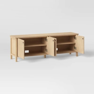 Livingstone Planked TV Stand for TVs up to 69" Natural - Threshold™ Livingstone Planked TV Stand For TVs Up To 69" Natural - Threshold™ -Threshold shop GUEST 44fe3625 1540 42f9 9943 a91a22d4ff04