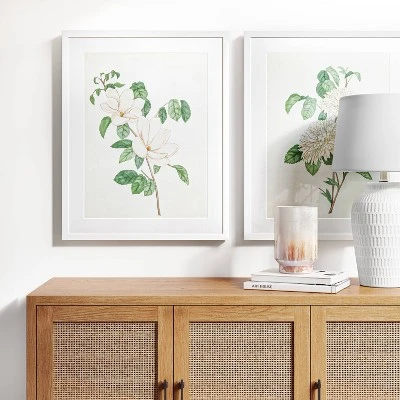 (Set of 2) 24" x 30" Flowers Framed Wall Art White - Threshold™ (Set Of 2) 24" X 30" Flowers Framed Wall Art White - Threshold™ -Threshold shop GUEST 4b8b1524 8daf 4ed2 986e 07a070938e81