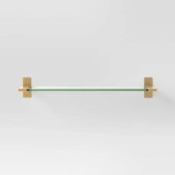 18" Glass And Brass Shelf Gold - Threshold™ 1 18" Glass And Brass Shelf Gold - Threshold™ -Threshold shop GUEST 4de77208 6f88 4cea af9a ee20bd41117e