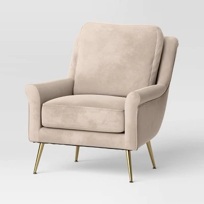 Carmine Luxe Arm Accent Chair with Brass Legs - Threshold™ Carmine Luxe Arm Accent Chair With Brass Legs - Threshold™ -Threshold shop GUEST 6652745f 1be4 43f4 b70b d04a0ca617a6