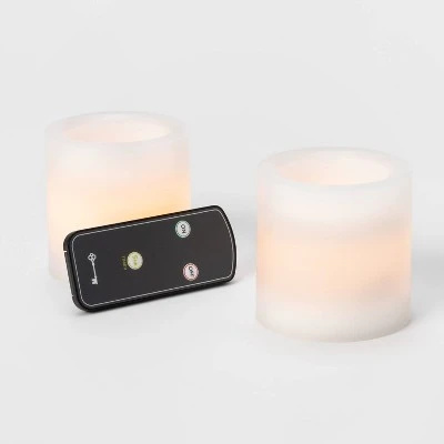 2pk 3" x 3" LED Flameless Black Wick Candles White - Threshold™ 2pk 3" X 3" LED Flameless Black Wick Candles White - Threshold™ -Threshold shop GUEST 6f3ea34d f47b 4c1f b0c4 ce58adaf02fc