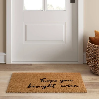 1'6"x2'6" Hope You Brought Wine Coir Doormat Tan/Black - Threshold™ 1'6"x2'6" Hope You Brought Wine Coir Doormat Tan/Black - Threshold™ -Threshold shop GUEST 86afd99d 1e28 4c98 a989 9bfd9b892065