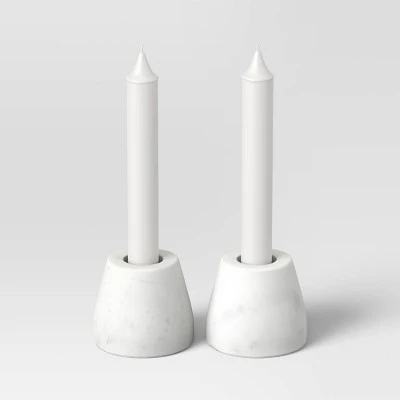 Set of 2 Marble Taper Holders White - Threshold™ Set Of 2 Marble Taper Holders White - Threshold™ -Threshold shop GUEST 8f3b73bd 014a 4560 bb27 16439b034b78