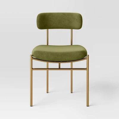 Orion Luxe Dining Chair with Brass Legs Olive Green Velvet - Threshold™ Orion Luxe Dining Chair With Brass Legs Olive Green Velvet - Threshold™ -Threshold shop GUEST 9660ad34 524d 48a4 811f 443636806ae1
