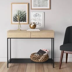 Loring Console Table Vintage Oak - Threshold™