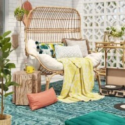 Wicker & Metal Outdoor Patio Chair, Egg Chair Natural - Threshold™ Designed With Studio McGee 6 Wicker & Metal Outdoor Patio Chair, Egg Chair Natural - Threshold™ Designed With Studio McGee -Threshold shop GUEST 98121453 7012 488d ba4f 18f874372531