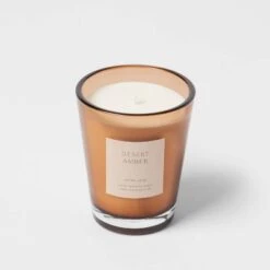 Colored Vase Glass With Dustcover Desert Amber Candle Brown - Threshold™ -Threshold shop GUEST b38f17b2 0d53 4c5b bb58 f4b0dd118311