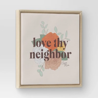12" x 12" Love The Neighbor by Chantell Marlow Framed Wall Canvas - Threshold™ 12" X 12" Love The Neighbor By Chantell Marlow Framed Wall Canvas - Threshold™ -Threshold shop GUEST b5291564 042b 4bc1 a36a 1914f6a322e2
