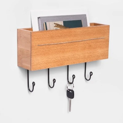 Beechwood Wall Storage with Hooks - Threshold™ Beechwood Wall Storage With Hooks - Threshold™ -Threshold shop GUEST b6ee7ab6 6bf1 43c9 9fcc 055c74d2fa3d