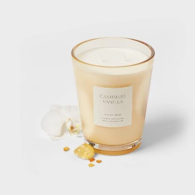 Colored Vase Glass with Dustcover Cashmere Vanilla Candle Ivory - Threshold™ Colored Vase Glass With Dustcover Cashmere Vanilla Candle Ivory - Threshold™ -Threshold shop GUEST bf85ceff 142a 4c86 aadb dbb593a2a114