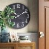 26" Farmhouse Wooden Wall Clock Black - Threshold™ 2 26" Farmhouse Wooden Wall Clock Black - Threshold™ -Threshold shop GUEST c15534f9 b193 4ed6 8e06 c058913c551c