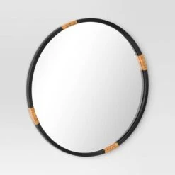 30" Metal/Rattan Wrap Wall Mirror Black - Threshold™ -Threshold shop GUEST e0d26290 cb00 4e2a 94af 157eb7cbada9