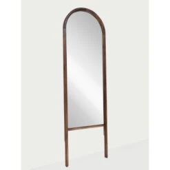 20" X 65" Wood Arched Floor Mirror Walnut - Threshold™ Designed With Studio McGee